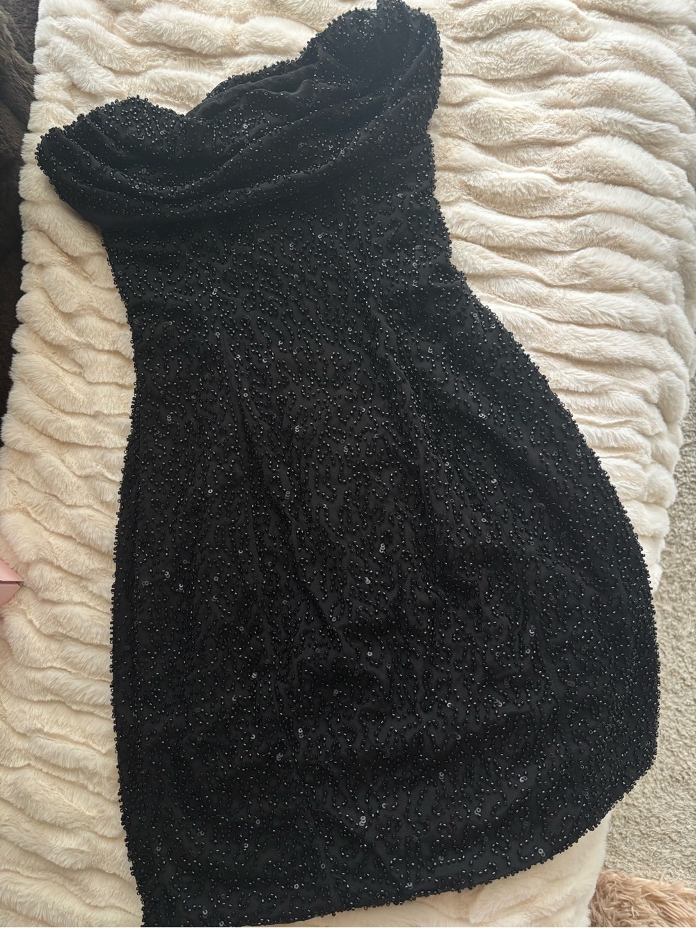 Oh Polly Black Embellished Mini Dress
